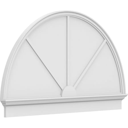 Ekena Millwork Half Round 3 Spoke Architectural Grade PVC Combination Pediment, 60"W x 36-3/4"H x 2-3/4"P PEDPC060X370HRO03